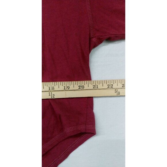 NWT Joy Lab Women's Medium Cranberry Boxy Fit V-Neck Long Sleeve Top Crop Shirt - Picture 13 of 13